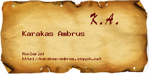 Karakas Ambrus névjegykártya