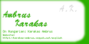 ambrus karakas business card